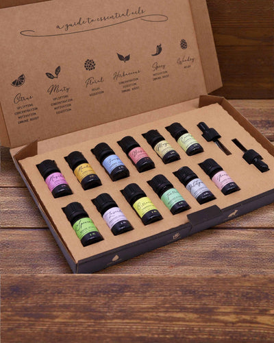 Risveglio primaverile della natura – lussuoso insieme di 12 oli essenziali da 5 ml con contagocce