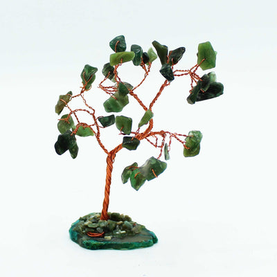 Alberello di Avenurina su Base di Agata - Verde, 10 cm, 35 Cristalli