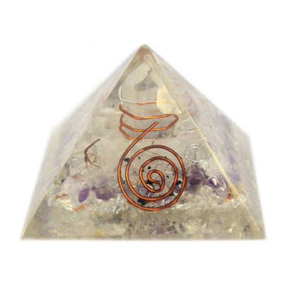 Piramide Magica Orgonite 55mm con Pietre Preziose e Rame
