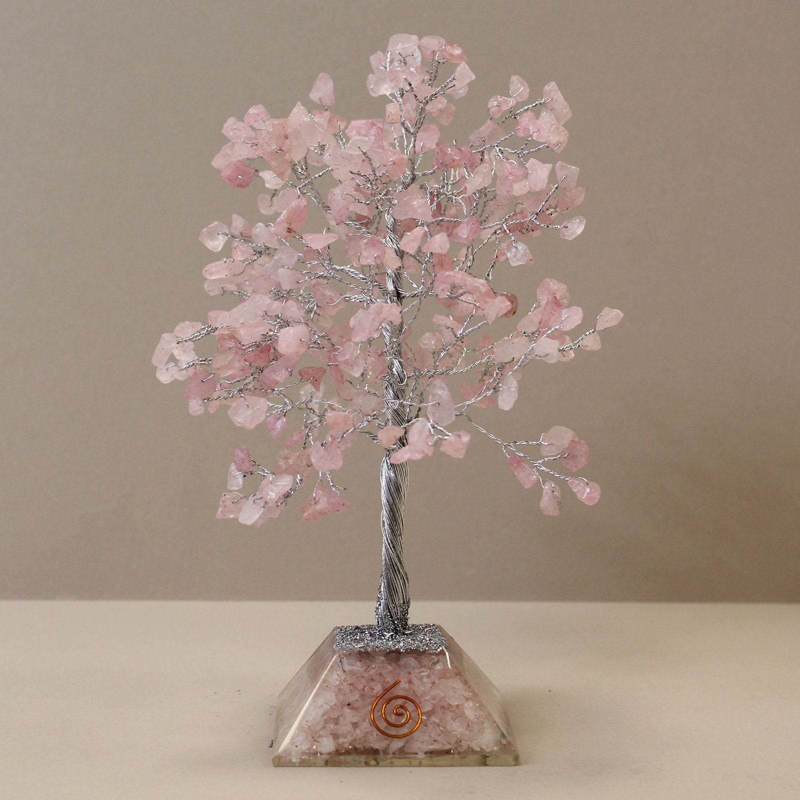 Alberello di Cristallo con Base Orgonite - Quarzo Rosa
