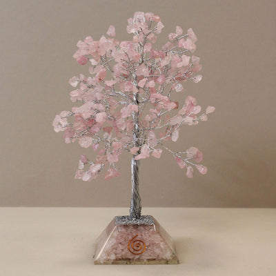 Alberello di Cristallo con Base Orgonite - Quarzo Rosa