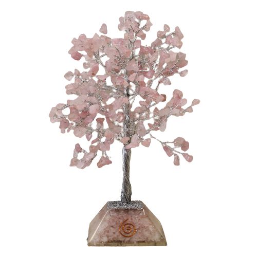 Alberello di Cristallo con Base Orgonite - Quarzo Rosa