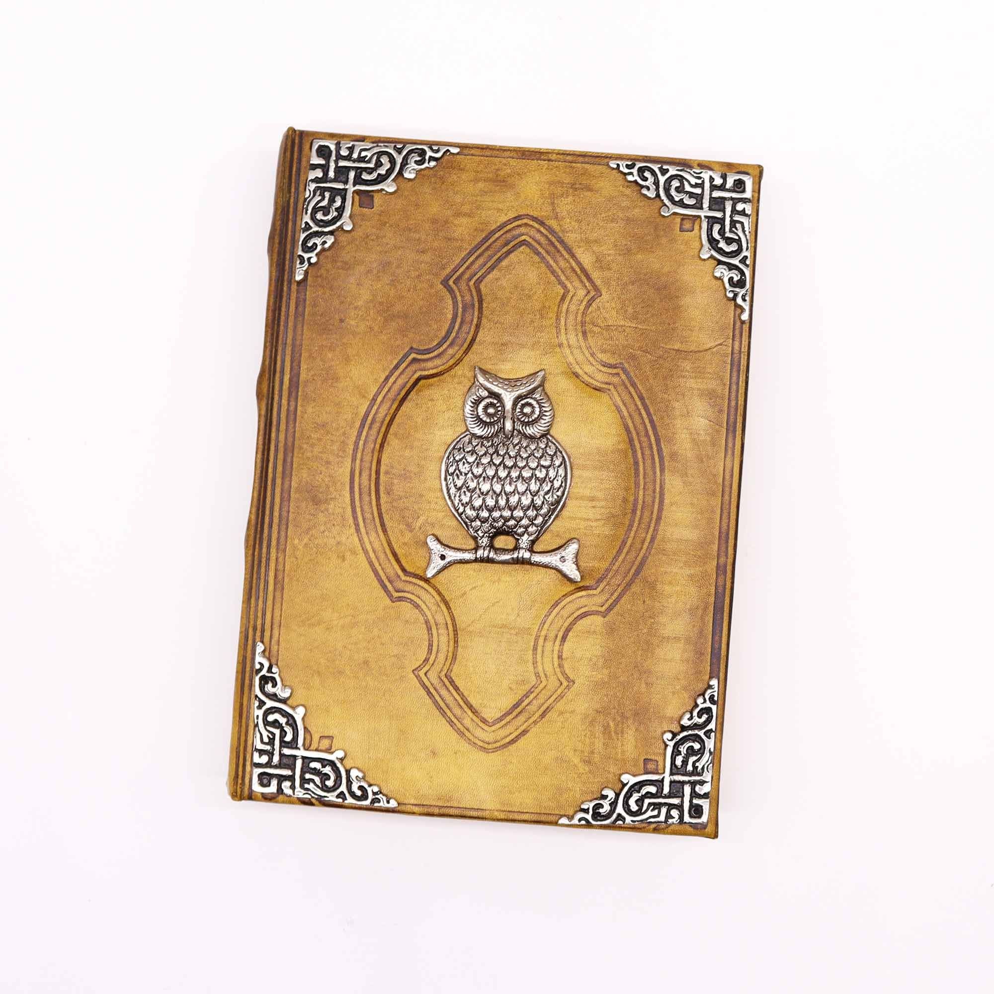 Libro Hefty Coffee Tan con Decorazione a Forma di Civetta