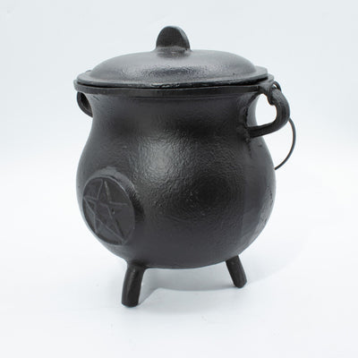 Potente calderone in ghisa con pentagramma 23x18 cm, 4500 g