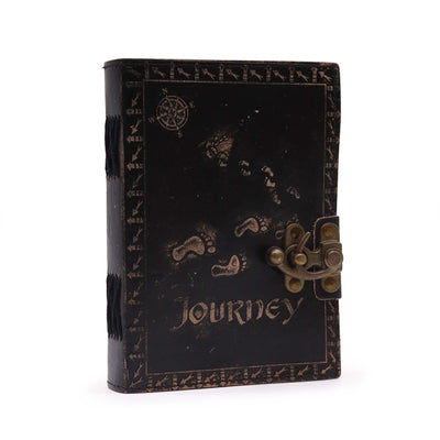 Diario in Pelle Journey in Tonalità Tan Scuro - Elegante Taccuino da Viaggio con Finitura Artigianale, 7x5 pollici, 100 Pagine Bianche