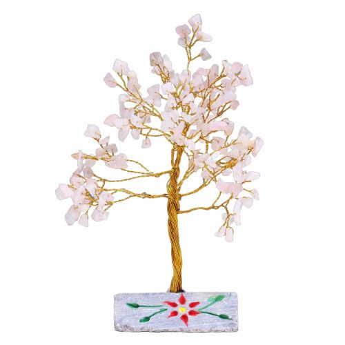 Albero di Quarzo Rosa con 160 Pietre