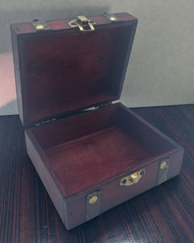 Cofanetto da tè color rubino – scatola quadrata marrone