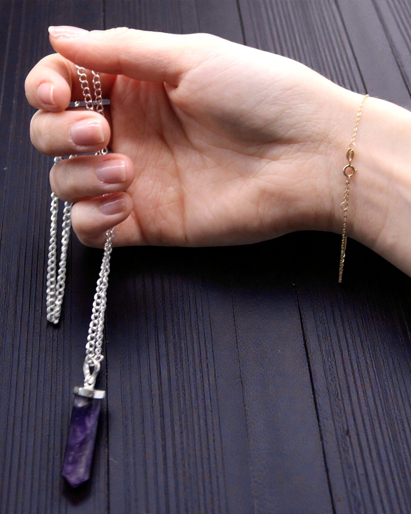 Punta di ossidiana – Pendente classico a punta in agata nera