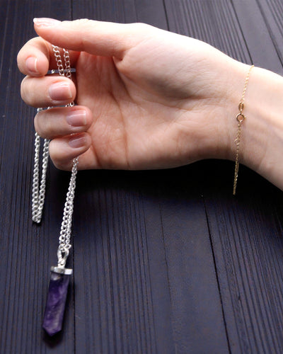 Punta di ossidiana – Pendente classico a punta in agata nera