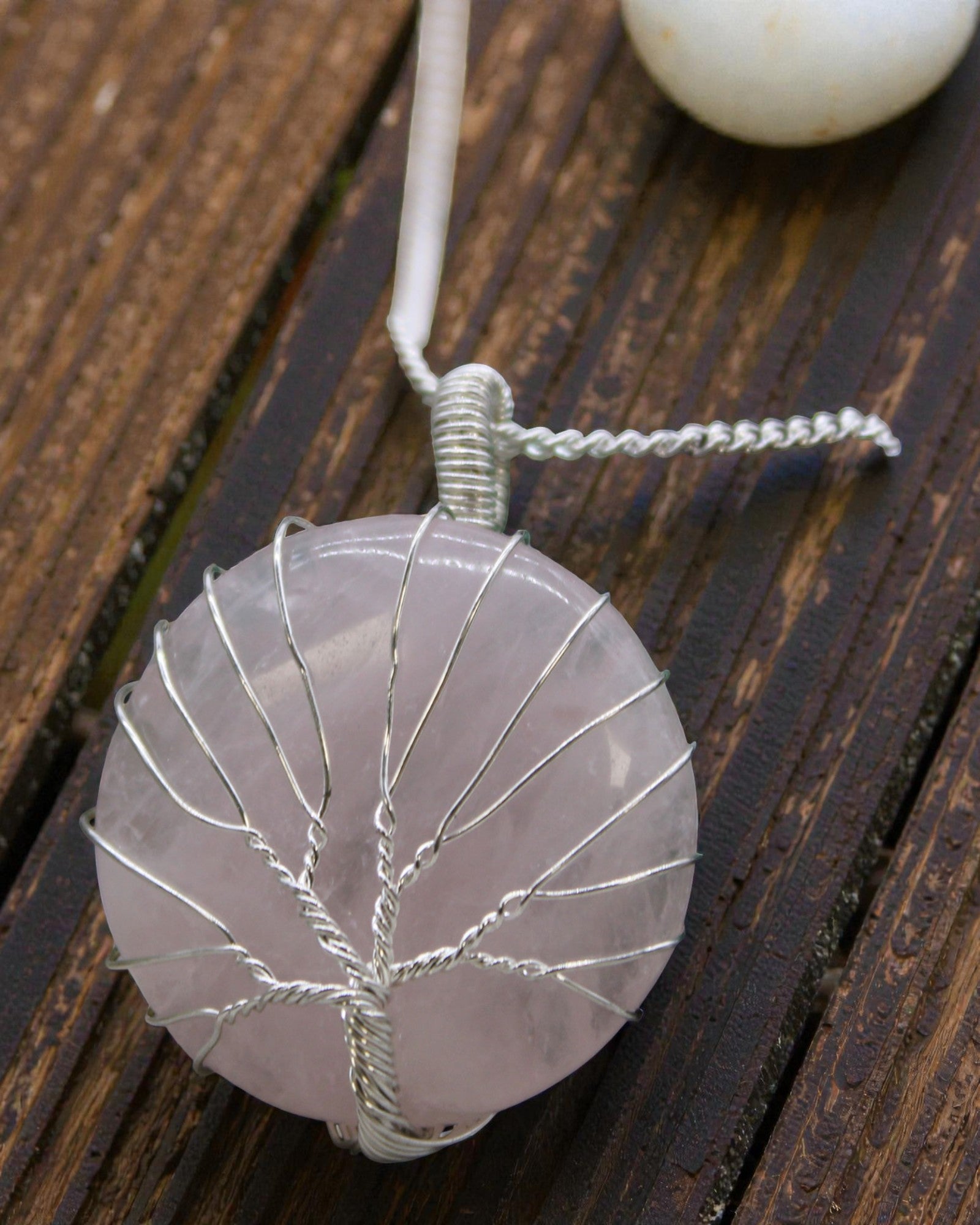 Albero dell’Amore – Collana con quarzo rosa e Albero della Vita