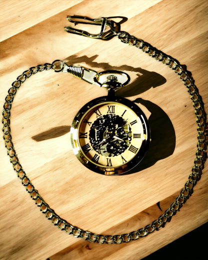 Orologio da Tasca Retrò – Lusso Meccanico in Stile Vintage colore oro, personalizzazione con incisione