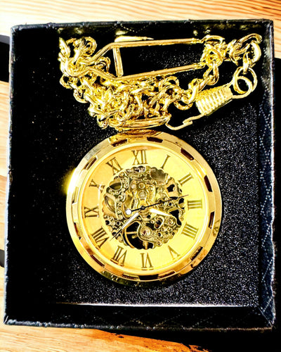 Orologio da Tasca Retrò – Lusso Meccanico in Stile Vintage colore oro, personalizzazione con incisione