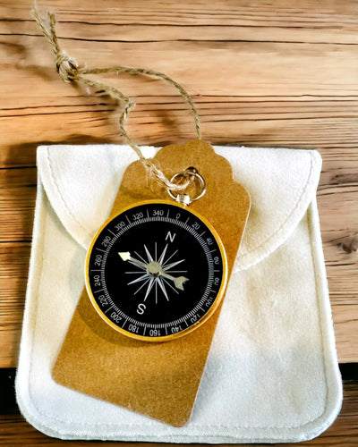 Bussola Compatta da Navigazione con Finitura in Metallo – Must-Have per Ogni Viaggiatore, con Incisione
