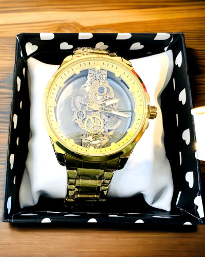 Orologio Sportivo da Uomo con Meccanismo al Quarzo Trasparente e Reversibile e Bracciale in Alluminio – Ideale come Regalo. Personalizzazione con Incisione