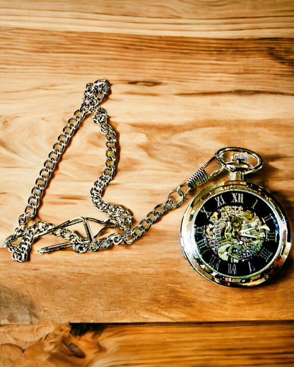 Orologio da Tasca Meccanico Esclusivo in Stile Retrò, Impermeabile - Eleganza per Ogni Occasione, con incisione