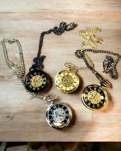 Orologio da Tasca Retrò – Lusso Meccanico in Stile Vintage colore oro, personalizzazione con incisione