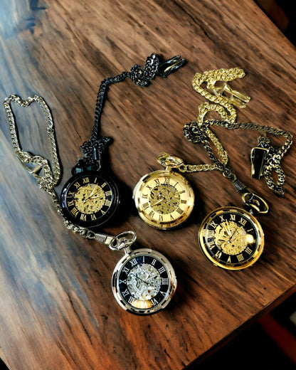 Orologio da Tasca Meccanico Esclusivo in Stile Retrò, Impermeabile - Eleganza per Ogni Occasione, con incisione