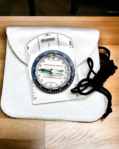 Bussola turistica "Guida dell'Avventuriero" - Trasparente, Mini Acrilico con Corda Sospesa e Scala della Mappa, con incisione