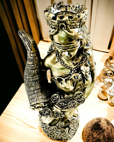 "Statua della Dea Abbondanza" - Statua Decorativa in Resina della Fortuna per Casa e Ufficio