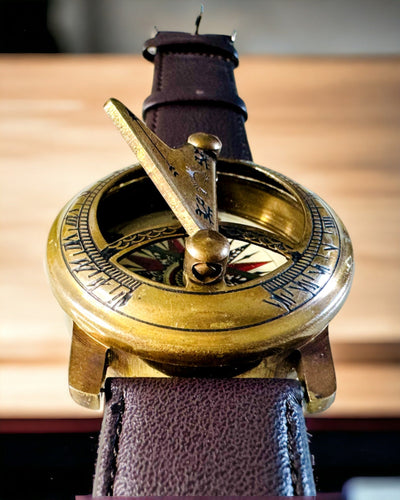 Orologio Solare con Bussola - Fatto a Mano, Artigianato Autentico, possibilità di incisione