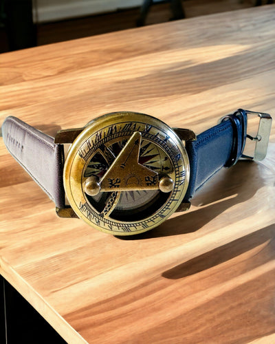 Orologio Solare con Bussola - Fatto a Mano, Artigianato Autentico, possibilità di incisione