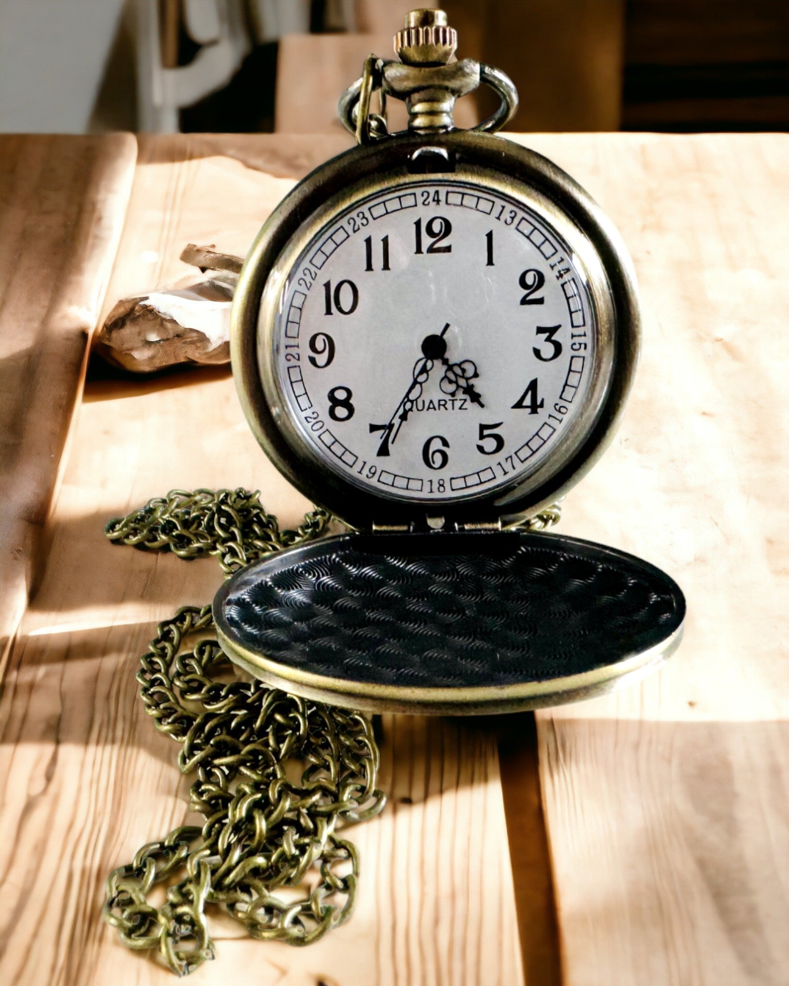 Orologio da tasca in stile vintage personalizzabile - oro spazzolato