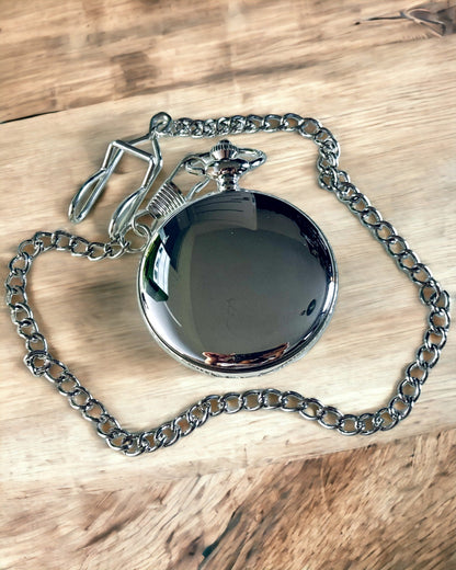 Orologio da tasca in argento con movimento al quarzo e possibilità di incisione