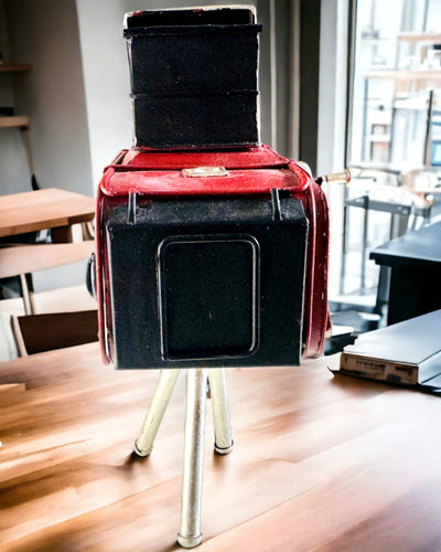 Figurina Decorativa "Retro Camera Keystone" con Possibilità di Incisione