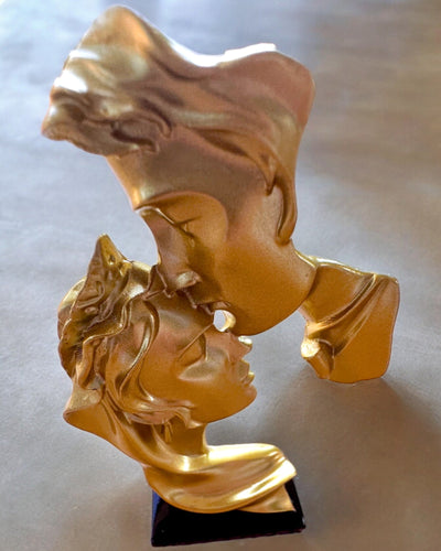 Figurina "Eleganza in Pietra" colore oro - altezza 13,5 cm, Decorativa con Opzione di Incisione