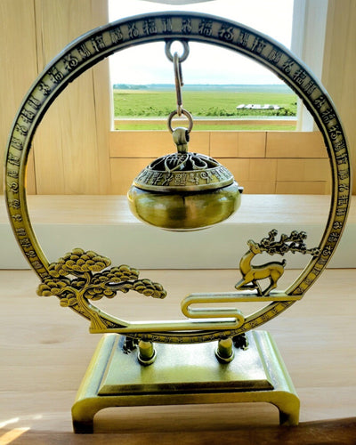 Elegante Supporto in Metallo per Incenso "Grande Serenità" - possibilità di personalizzazione con incisione