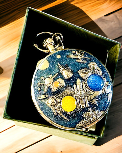 Orologio da tasca "Astrum Temporis" - Cornice dorata. Possibilità di personalizzazione con incisione