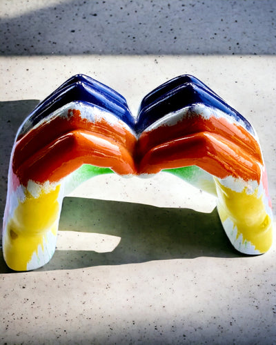 Cuore Colorato Spaziale - Statuetta Decorativa in Resina con possibilità di personalizzazione, per regalo