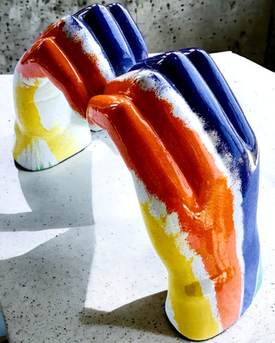 Cuore Colorato Spaziale - Statuetta Decorativa in Resina con possibilità di personalizzazione, per regalo