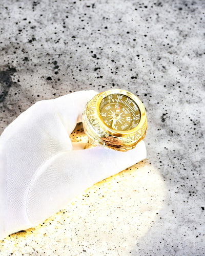 Kompasso Brown - Bastone da passeggio - Legno Intagliato a Mano - Edizione Esclusiva con Possibilità di Incisione