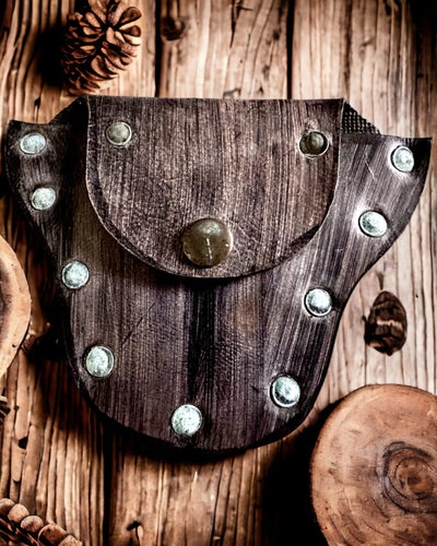 Borsellino Segreto dello Gnomo del Bosco - Piccolo Borsellino in Pelle Fatto a Mano