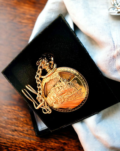 Orologio da tasca "Imperial Train", possibilità di personalizzazione con incisione, colore oro