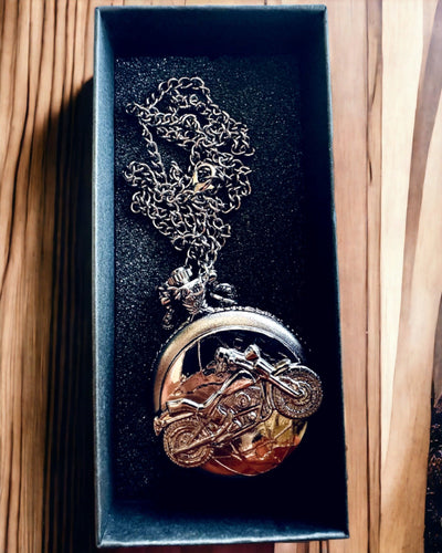 Elegante Orologio da Tasca Passione per la Motocicletta, possibilità di personalizzazione con incisione