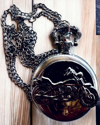 Elegante Orologio da Tasca Passione per la Motocicletta, possibilità di personalizzazione con incisione
