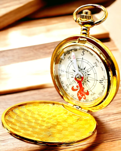 Bussola Wędrowiec con Opzione di Incisione - colore oro