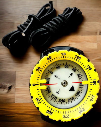 Bussola da immersione AquaGuide - bussola impermeabile con funzione di luminescenza e cinturino flessibile, possibilità di personalizzazione