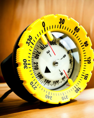 Bussola da immersione AquaGuide - bussola impermeabile con funzione di luminescenza e cinturino flessibile, possibilità di personalizzazione