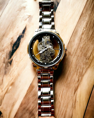 Orologio da uomo elegante KIMSDUN Prestige Meccanismo Trasparente ed Eleganza Sportiva, possibilità di personalizzazione con incisione