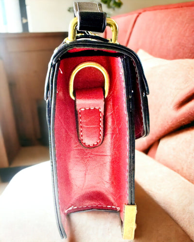 "Królewski Ryk" Borsa a Tracolla Quadrata con Testa di Leone