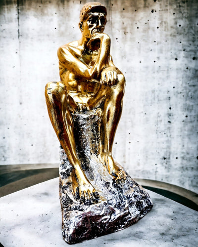 Pensatore Dorato - Statuetta in resina, personalizzazione con incisione