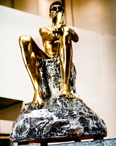 Pensatore Dorato - Statuetta in resina, personalizzazione con incisione