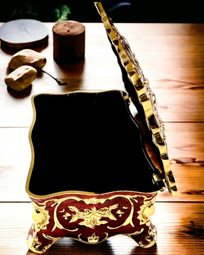 Scatola, Organizzatore per Gioielli in Stile Vintage – Scatoletta del Tesoro in Metallo con Elementi Decorativi