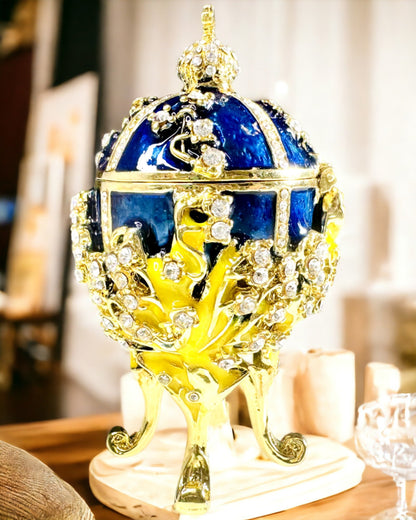 Scatola per Gioielli 'Uovo Imperiale' Faberge – Stile Vintage, Contenitore Decorativo per Accessori