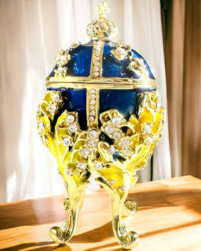 Scatola per Gioielli 'Uovo Imperiale' Faberge – Stile Vintage, Contenitore Decorativo per Accessori