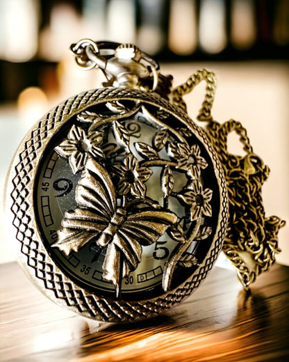 Orologio da Tasca "Eleganza Farfalla" con possibilità di personalizzazione con incisione
