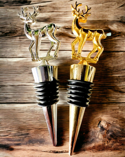 Tappo per Vino in Metallo Esclusivo con Cervo - Elegante e Funzionale, possibilità di personalizzazione con incisione